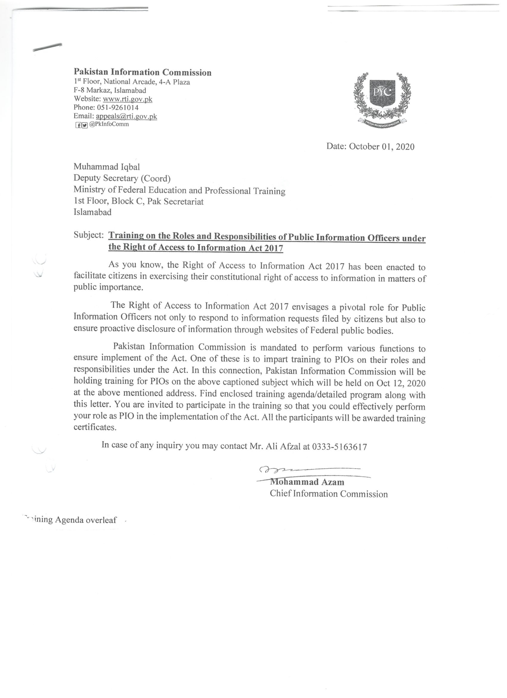 Circulars - Pakistan Information Commission